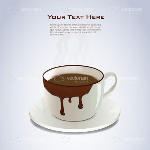 Overflowing Coffee Cup with Sample Text